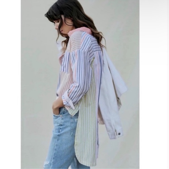 Anthropologie • Maeve • Borrowed from the Boyfriend Alix Henley Blouse Top M L - Picture 4 of 10
